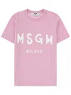 Msgm T-shirt With Logo In Pink