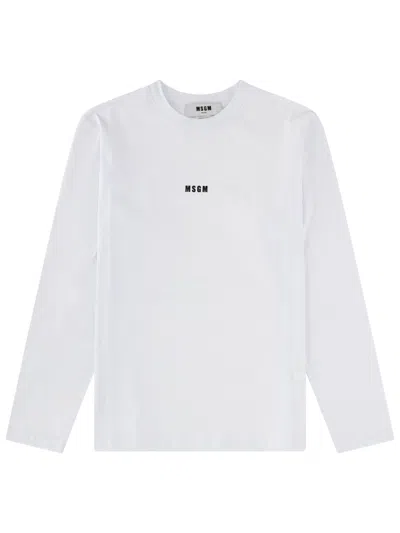 Msgm T-shirt Con Logo In White