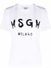 Msgm Logo Printed Crewneck T-shirt In White