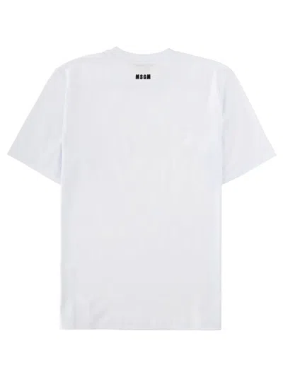 Msgm T-shirt Con Logo In White