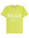 Msgm T-shirt Con Logo In Yellow
