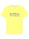 Msgm T-shirt Con Logo In Yellow