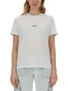 Msgm Tshirt Con Micro Logo In White