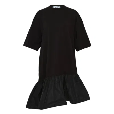 Msgm T-shirt Dress In Black