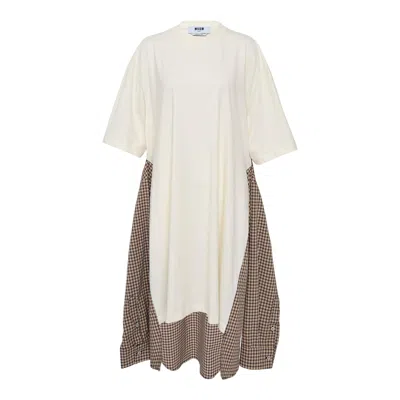 Msgm T-shirt Dress With Details In Multi