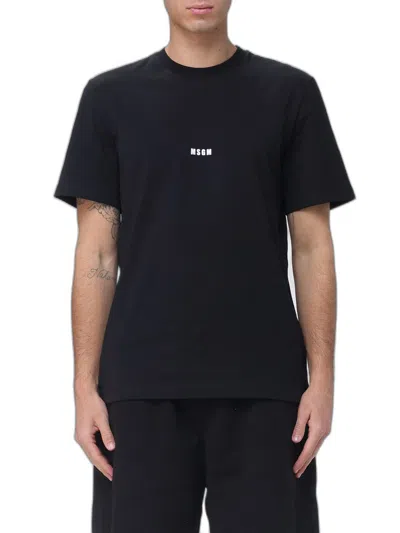 Msgm Crew Neck Short-sleeve T-shirt In Black