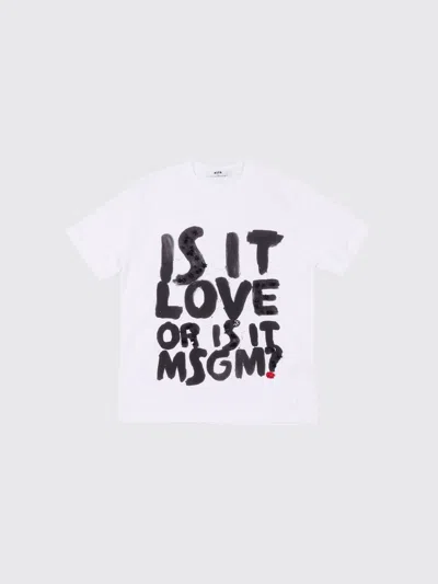Msgm Tシャツ  Kids ボーイ カラー ホワイト In White