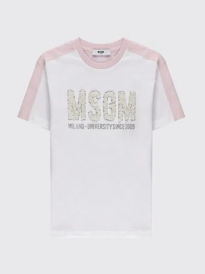 Msgm T-shirt Kids In White
