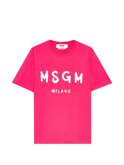 Msgm T-shirt Logo In Red