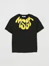Msgm Kids' Short-sleeve Graphic-print T-shirt In Black
