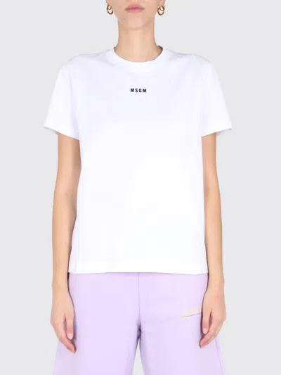 Msgm T-shirt Woman  In White
