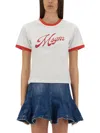 Msgm Logo Crew Neck T-shirt With Contrast Trim