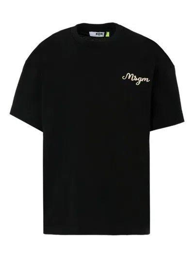 Msgm T-shirt With Logo In Black