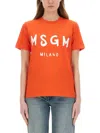 Msgm Logo-print T-shirt In Orange
