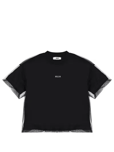 Msgm T-shirt With  Kids Logo In Black