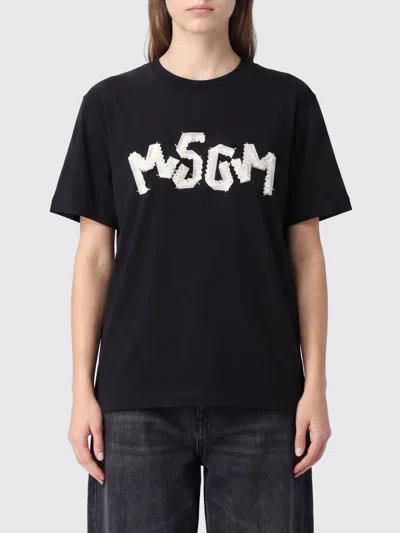 Msgm T-shirt Woman In Blue