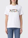 Msgm White Graphic Crew Neck T-shirt In White