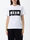 Msgm Box Logo T-shirt In White In White