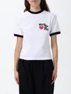 Msgm White Graphic Crew Neck T-shirt In White