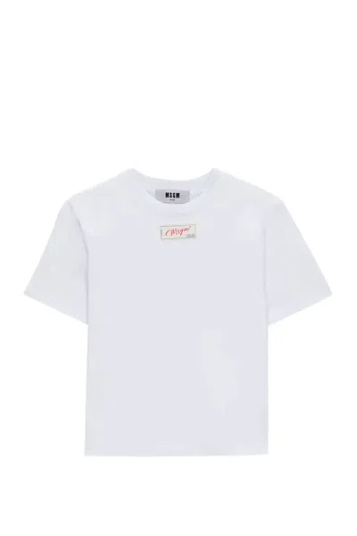 Msgm T-shirts And Polos White In Brown