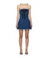 Msgm Tube Top Dress In Blue