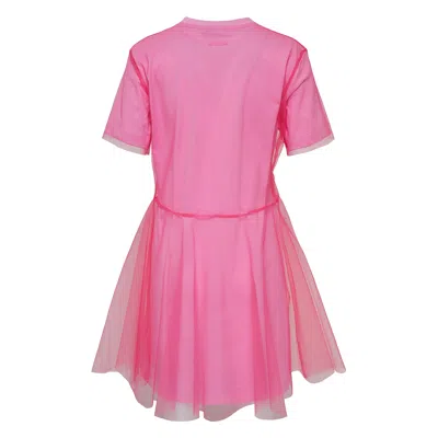 Msgm Tulle Mesh Dress In Pink