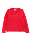 Msgm Tulle-overlay Jumper In Red