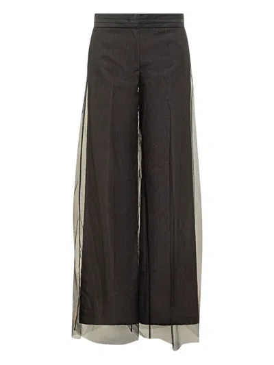MSGM TULLE-OVERLAY TROUSERS
