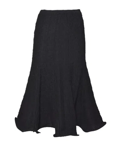 Msgm Turn-up Hem Skirt In Black