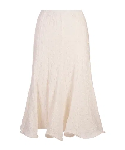 Msgm Turn-up Hem Skirt In Neutral