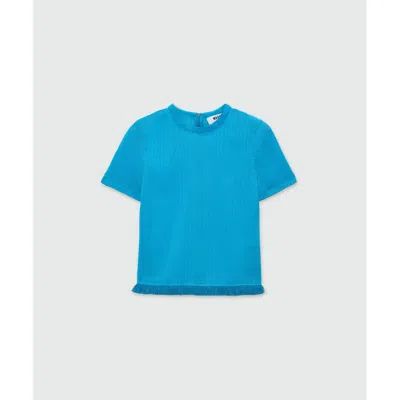 Msgm Turquoise Polyester Blouse In Blue