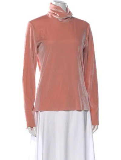 Pre-owned Msgm Turtleneck Long Sleeve Top In Pink