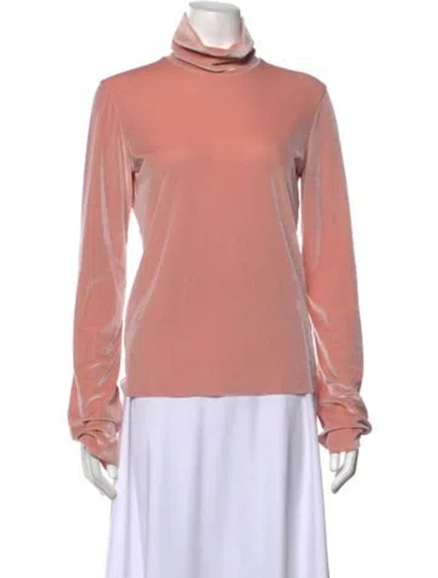 Pre-owned Msgm Turtleneck Long Sleeve Top In Pink