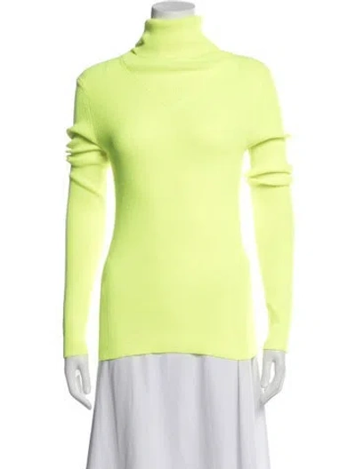 Pre-owned Msgm Turtleneck Long Sleeve Top In Yellow
