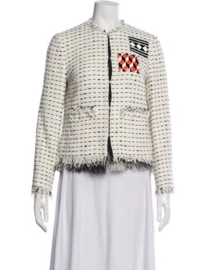 Pre-owned Msgm Tweed Pattern Jacket In Multi