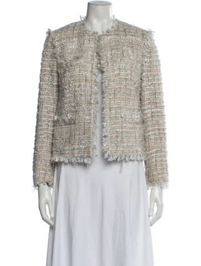 Pre-owned Msgm Tweed Pattern Jacket In Neutrals