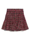 Msgm Tweed Pleated Skirt In Multi