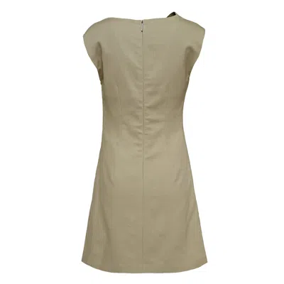 Msgm Twist Detail Dress In Green