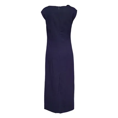 Msgm Twist Detail Midi Dress In Black