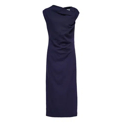 Msgm Twist Detail Midi Dress In Black