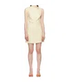 Msgm Twist Mini Dress In Neutral