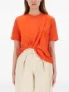 Msgm Twist Detailed Crewneck T In Orange