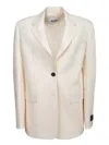 Msgm Tailored White Jacket With Single Button Closure In White