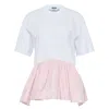 Msgm Two Colors Flared T-shirt In Multi