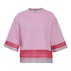 Msgm Mesh-layered T-shirt In Pink