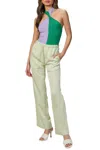 Msgm Two-tone Halterneck Bodysuit In Multi