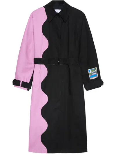 Msgm Two-tone Trench In Black