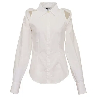 Msgm Two-piece Poplin Shirt In White