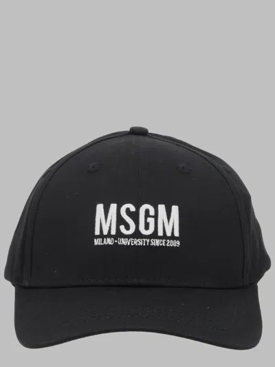 Msgm Unisex Cotton Cap For Kids In Black