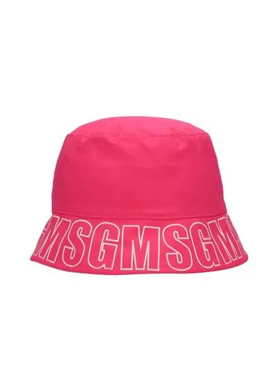 Msgm Unisex Mini Cloche Nylon Hat In Fuchsia